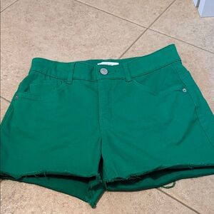 Gibson Latimer Emerald Green Denim Cutoff Shorts